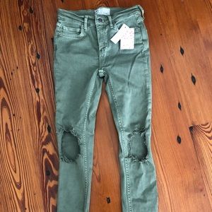 Free People Ripped Moss Jeans